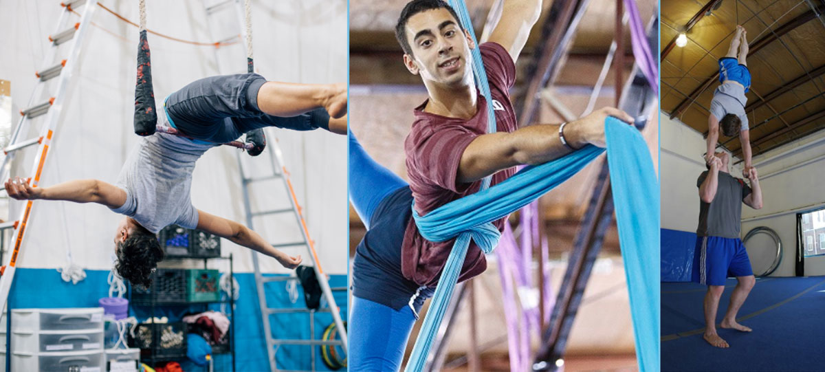 students training at esh circus arts